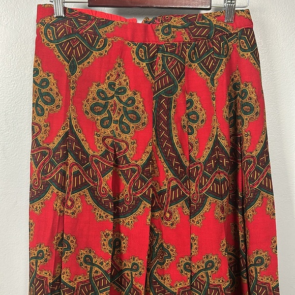 Gloria Sachs New York Neiman Marcus Vintage Red Pleated Skirt size 10 - Picture 10 of 15